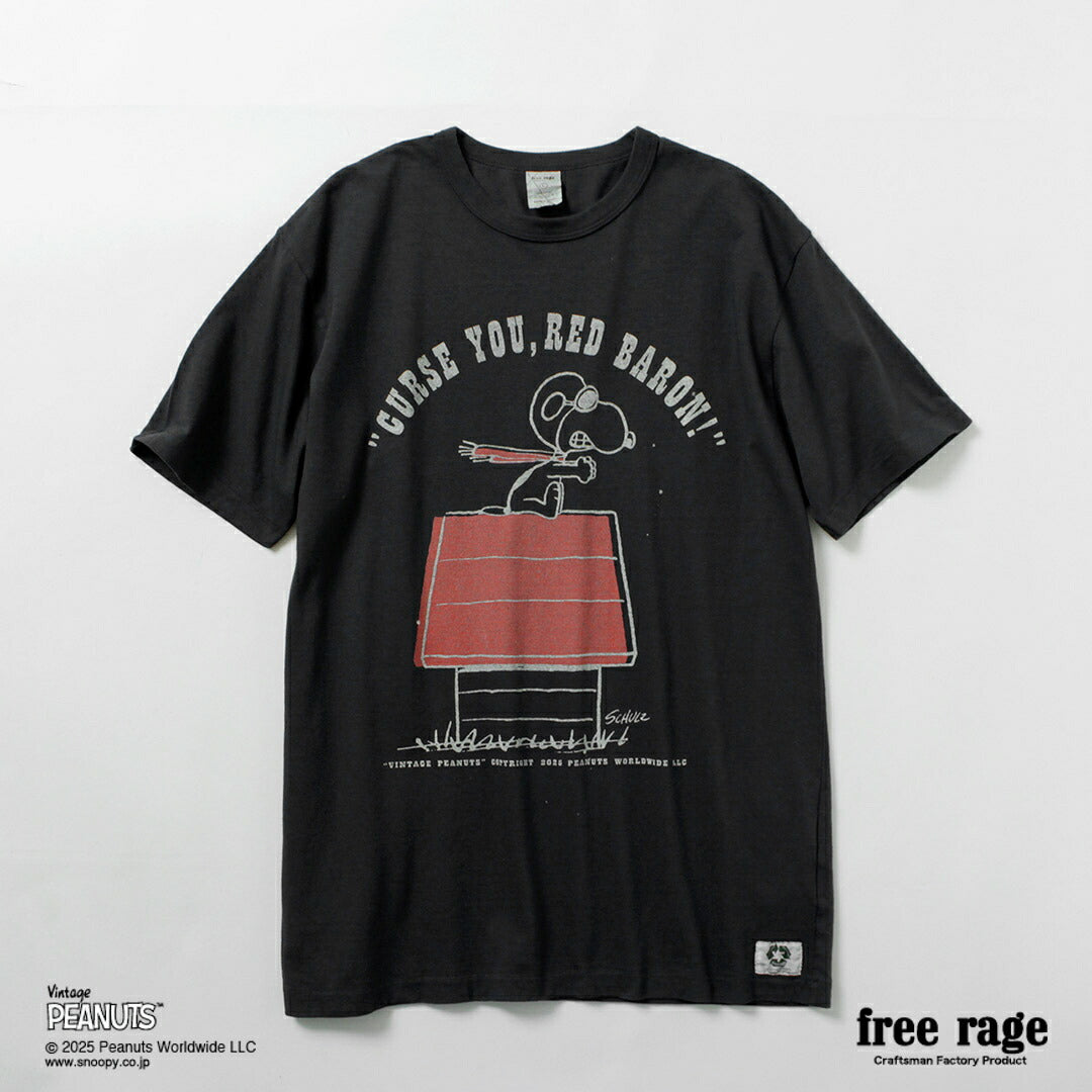 FREE RAGE / PEANUTS×free rage 红男爵印花再生棉短袖T恤