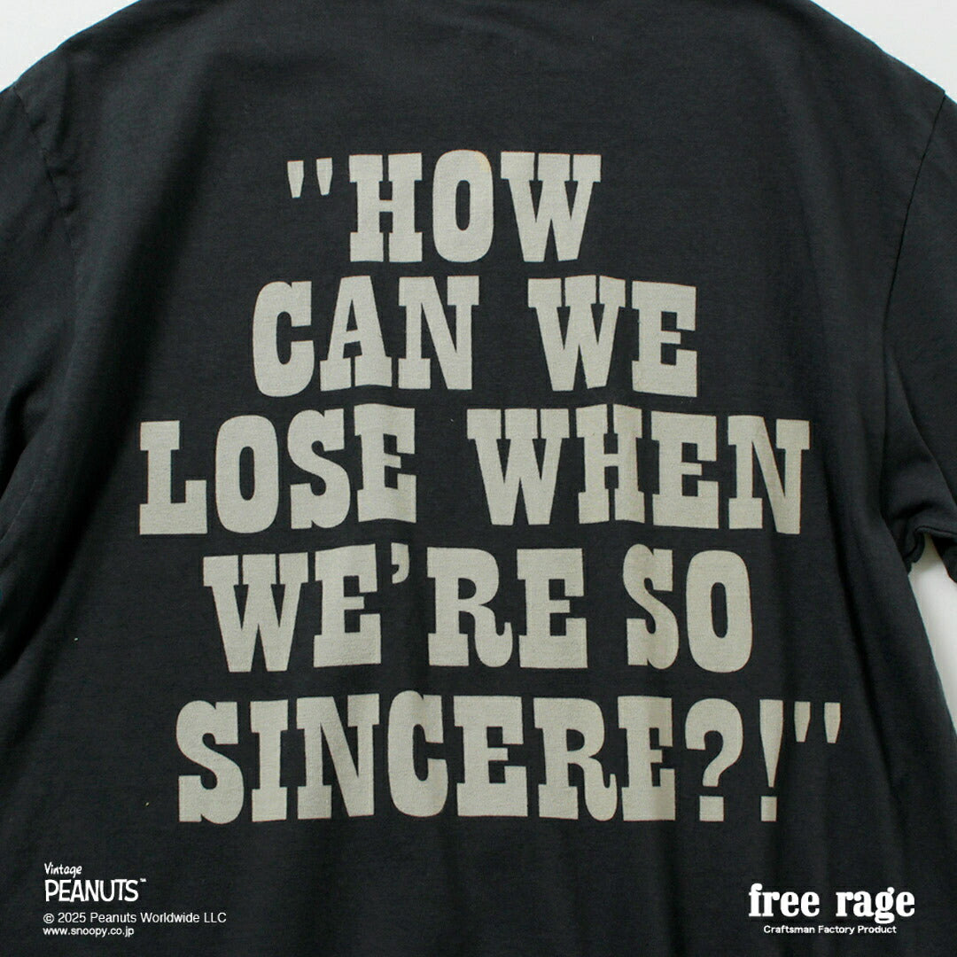 FREE RAGE / PEANUTS×free rage Camiseta de manga corta de algodón reciclado con estampado Charlie Brown