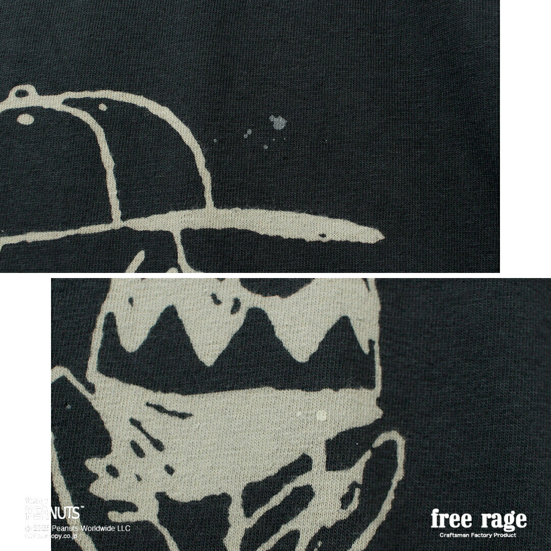 FREE RAGE / PEANUTS×free rage Camiseta de manga corta de algodón reciclado con estampado Charlie Brown