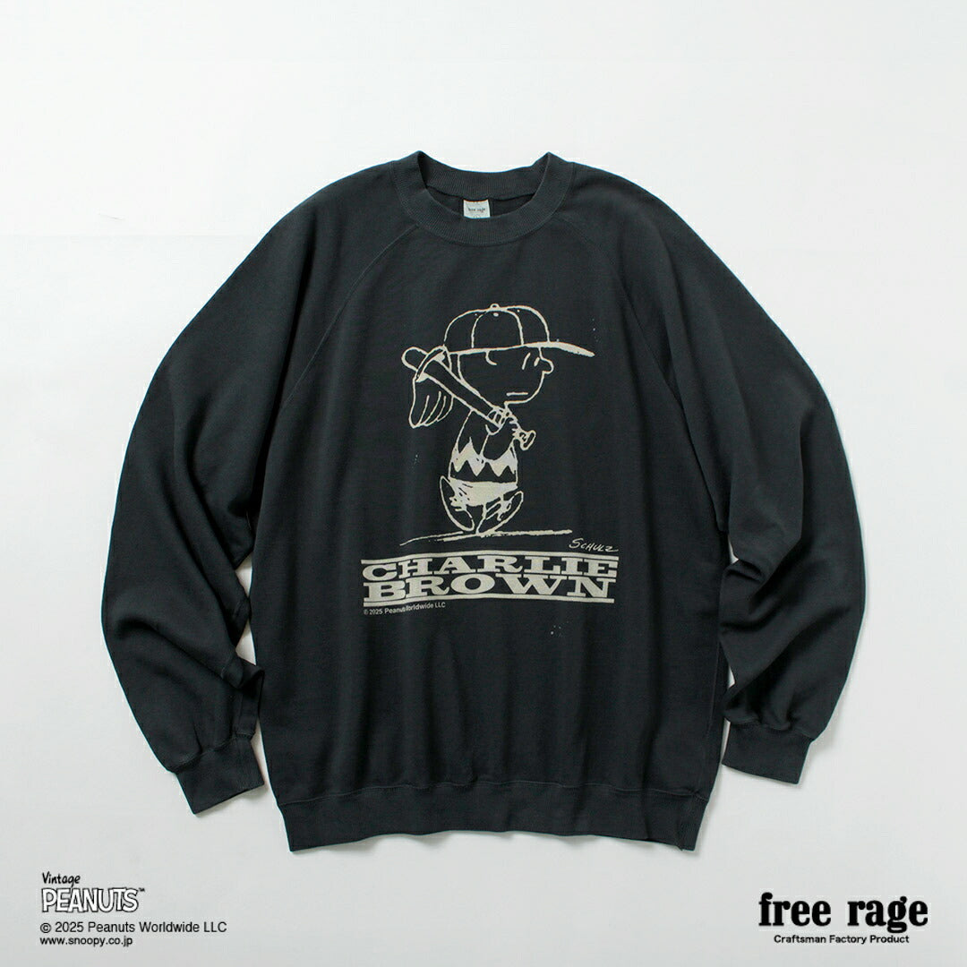 FREE RAGE / PEANUTS×sudadera raglán con estampado Charlie Brown de free rage