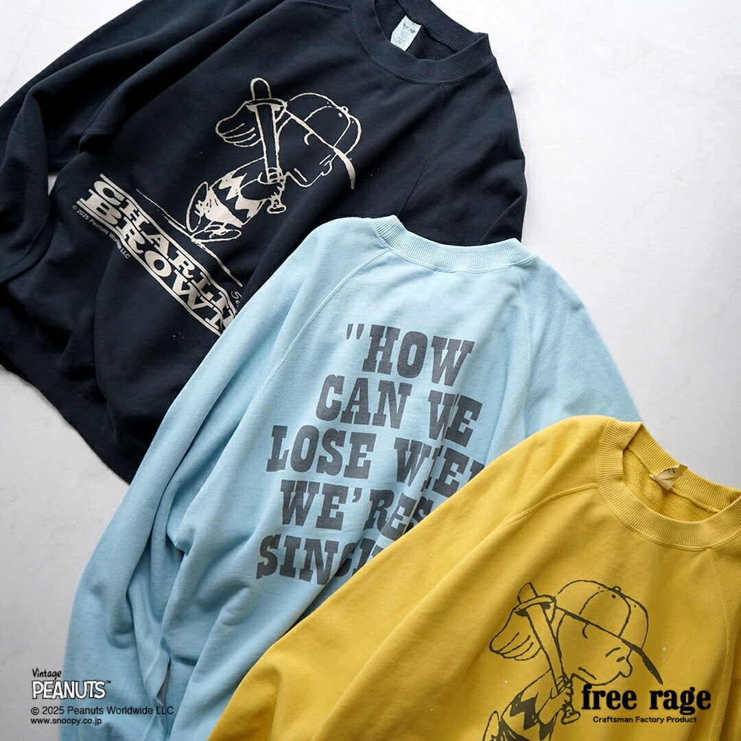 FREE RAGE / PEANUTS×sudadera raglán con estampado Charlie Brown de free rage