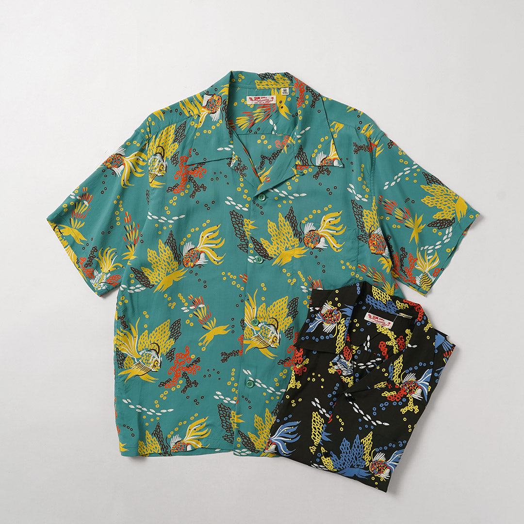 SUN SURF / Chemise Aloha Poissons Tropicaux