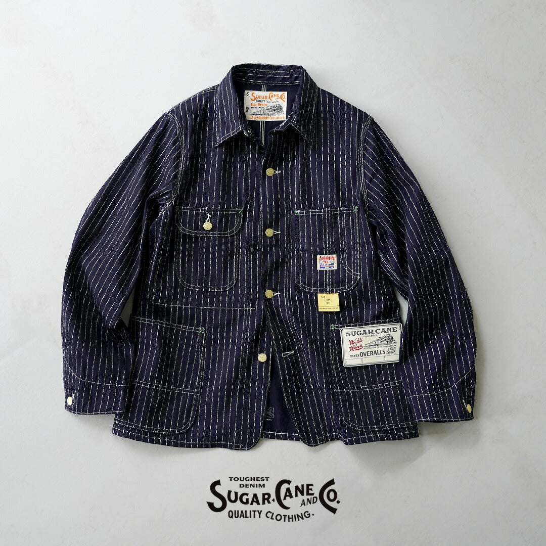 CANNE À SUCRE / Manteau de travail à rayures Wabash 9oz
