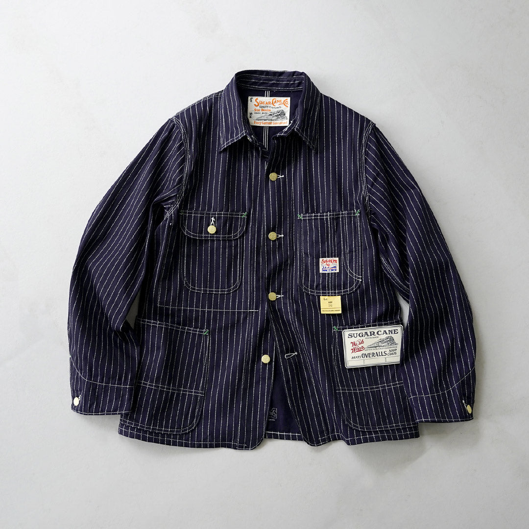 CANNE À SUCRE / Manteau de travail à rayures Wabash 9oz