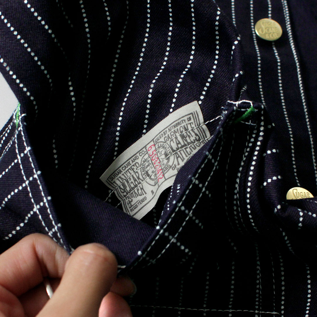 CANNE À SUCRE / Manteau de travail à rayures Wabash 9oz