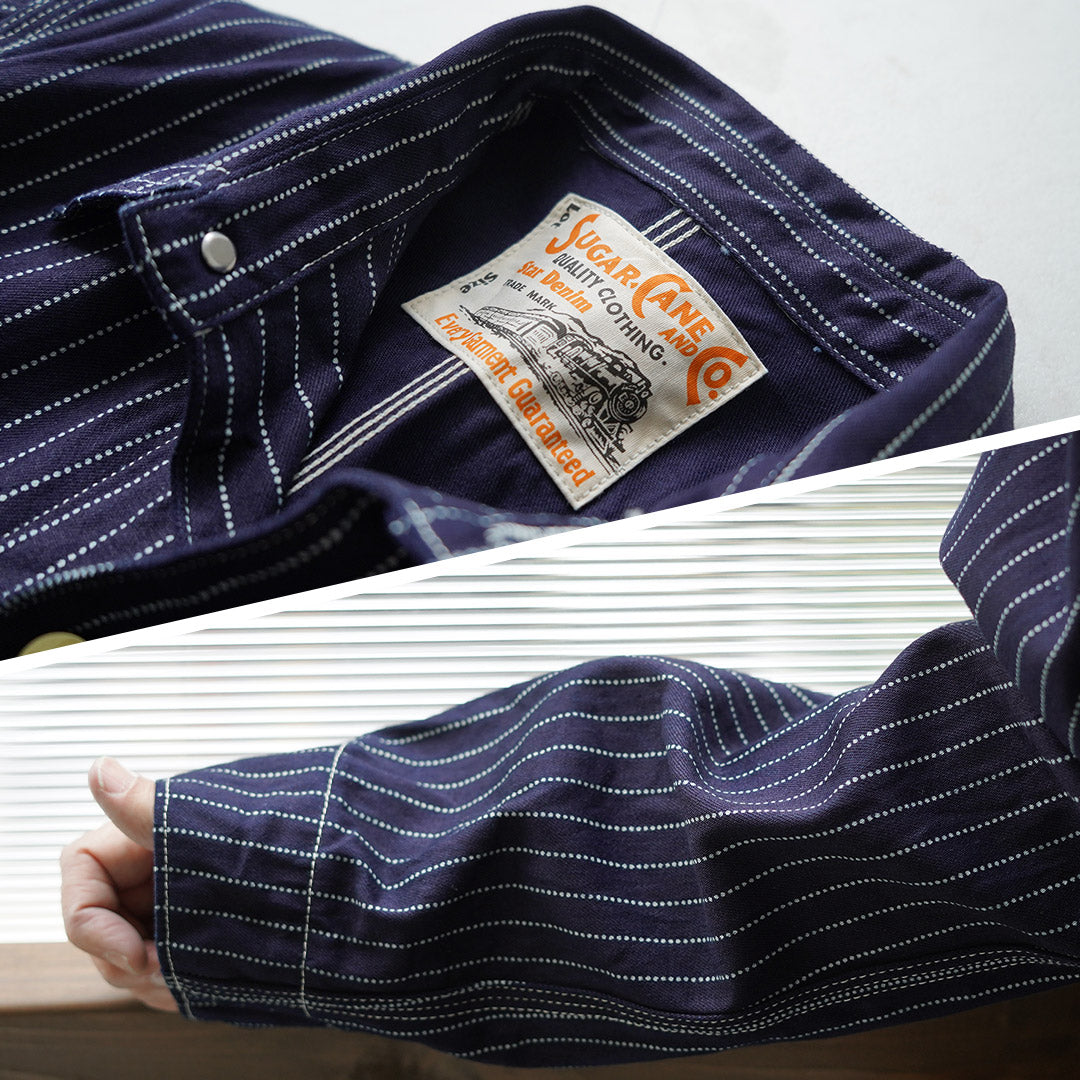 CANNE À SUCRE / Manteau de travail à rayures Wabash 9oz
