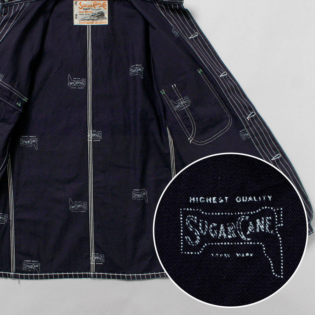 CANNE À SUCRE / Manteau de travail à rayures Wabash 9oz