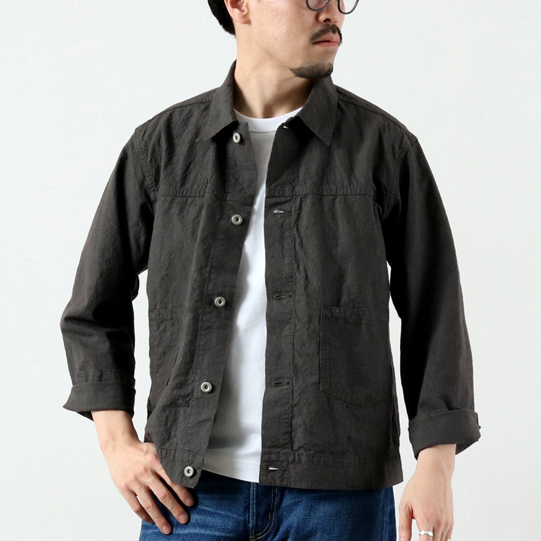 SEUVAS / Linen Cotton Trucker Jacket