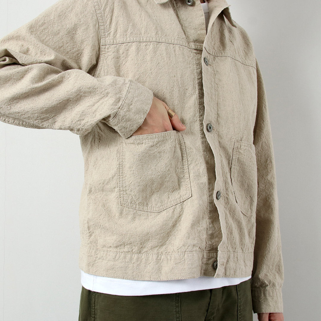 SEUVAS / 리넨 코튼 트러커 재킷