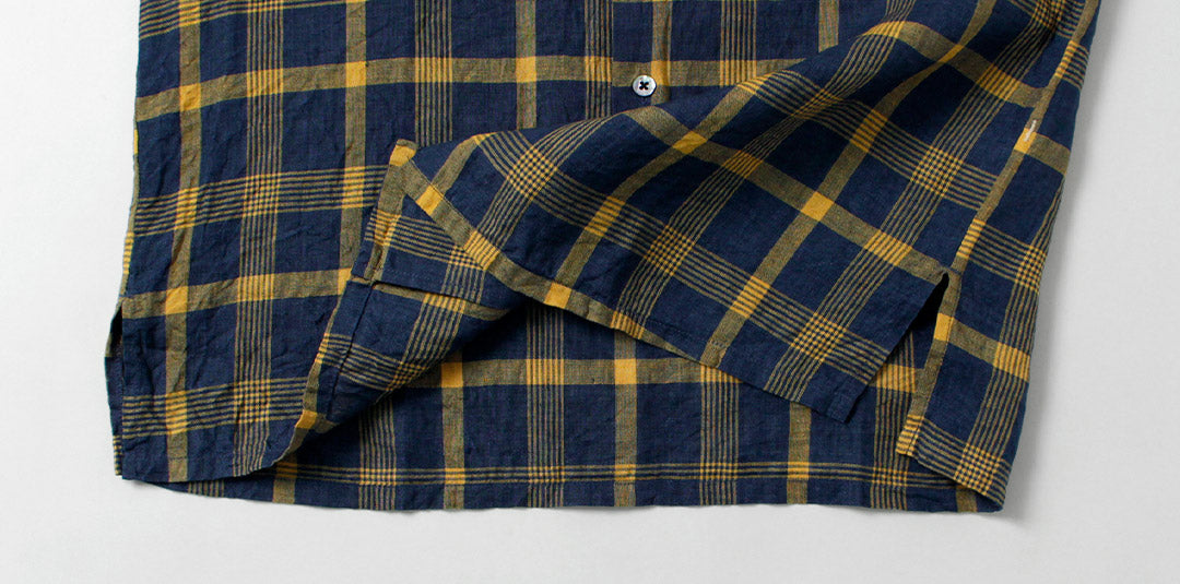 SEUVAS / Linen Open Collar Shirt
