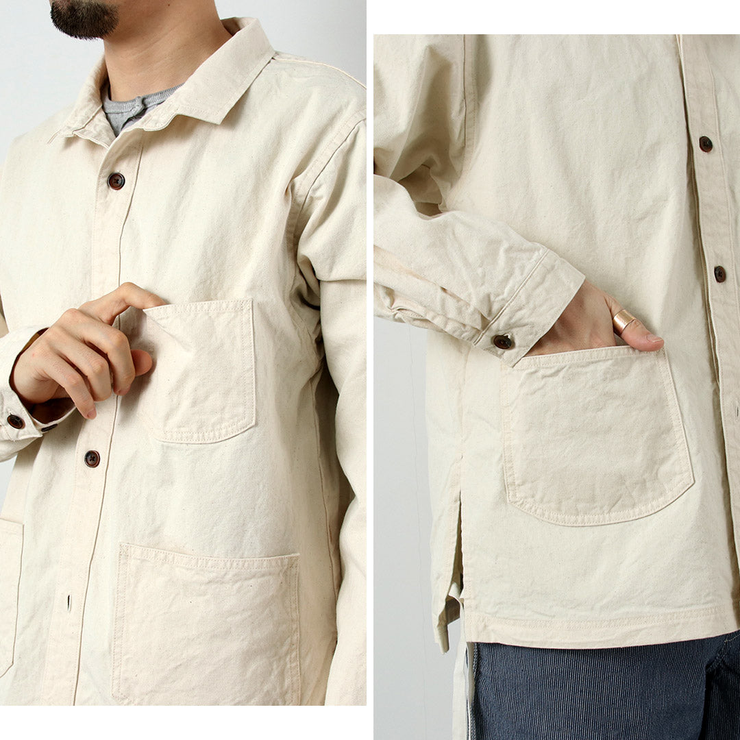 SEUVAS / 8oz 캔버스 윙 칼라 셔츠 재킷