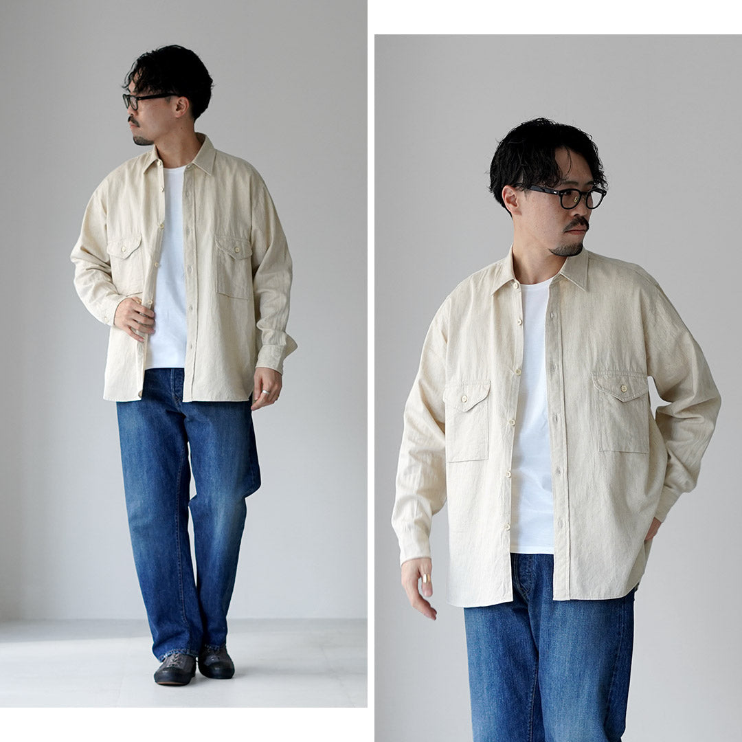 KEMA DESIGNS / Cotton Linen Farmer Shirt
