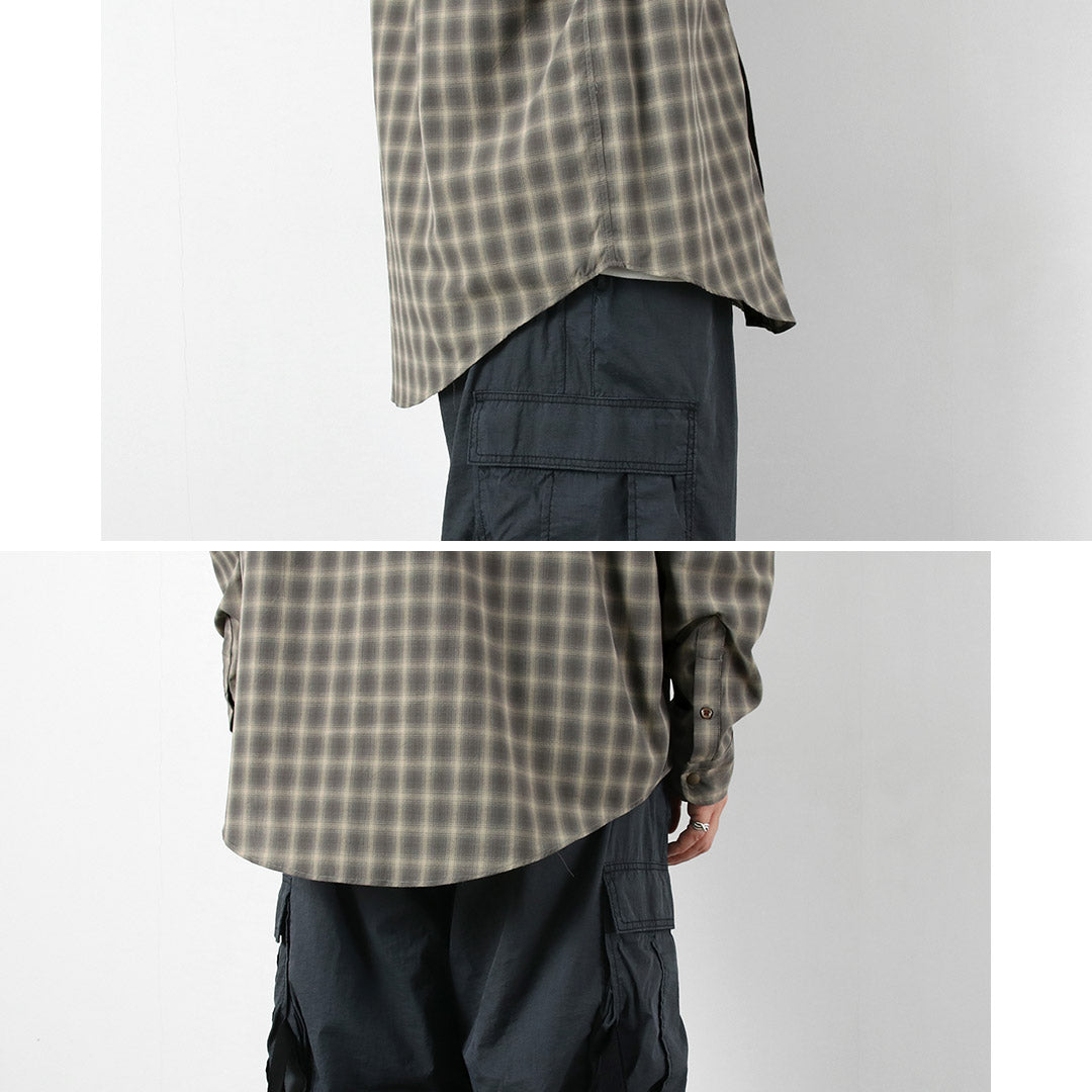 RAG / Chemise à capuche à carreaux ombrés Coupe UV