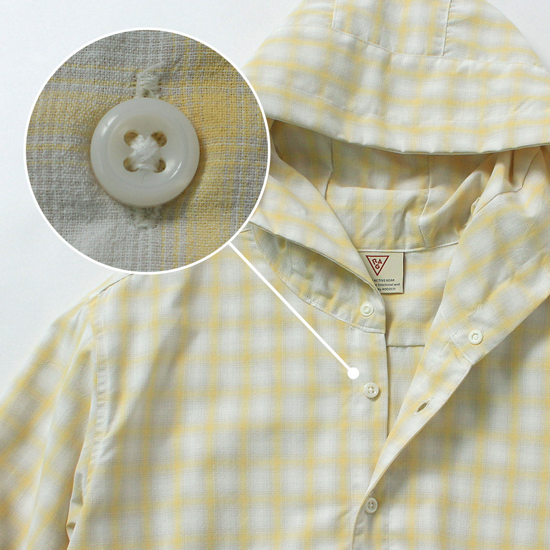 RAG / Chemise à capuche à carreaux ombrés Coupe UV