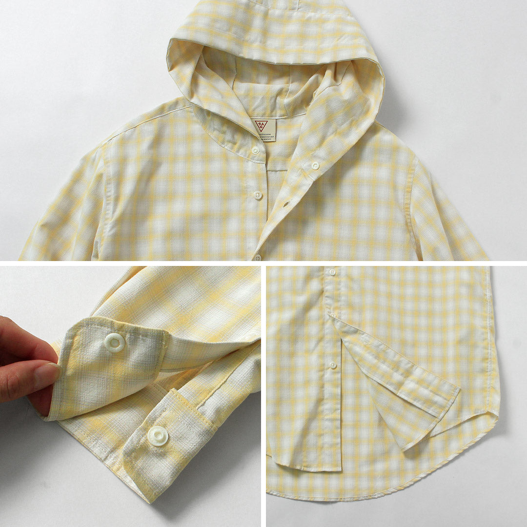 RAG / Chemise à capuche à carreaux ombrés Coupe UV