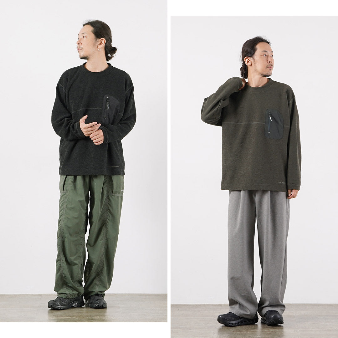 AND WANDER / PE 保暖毛絨圓領毛衣 M