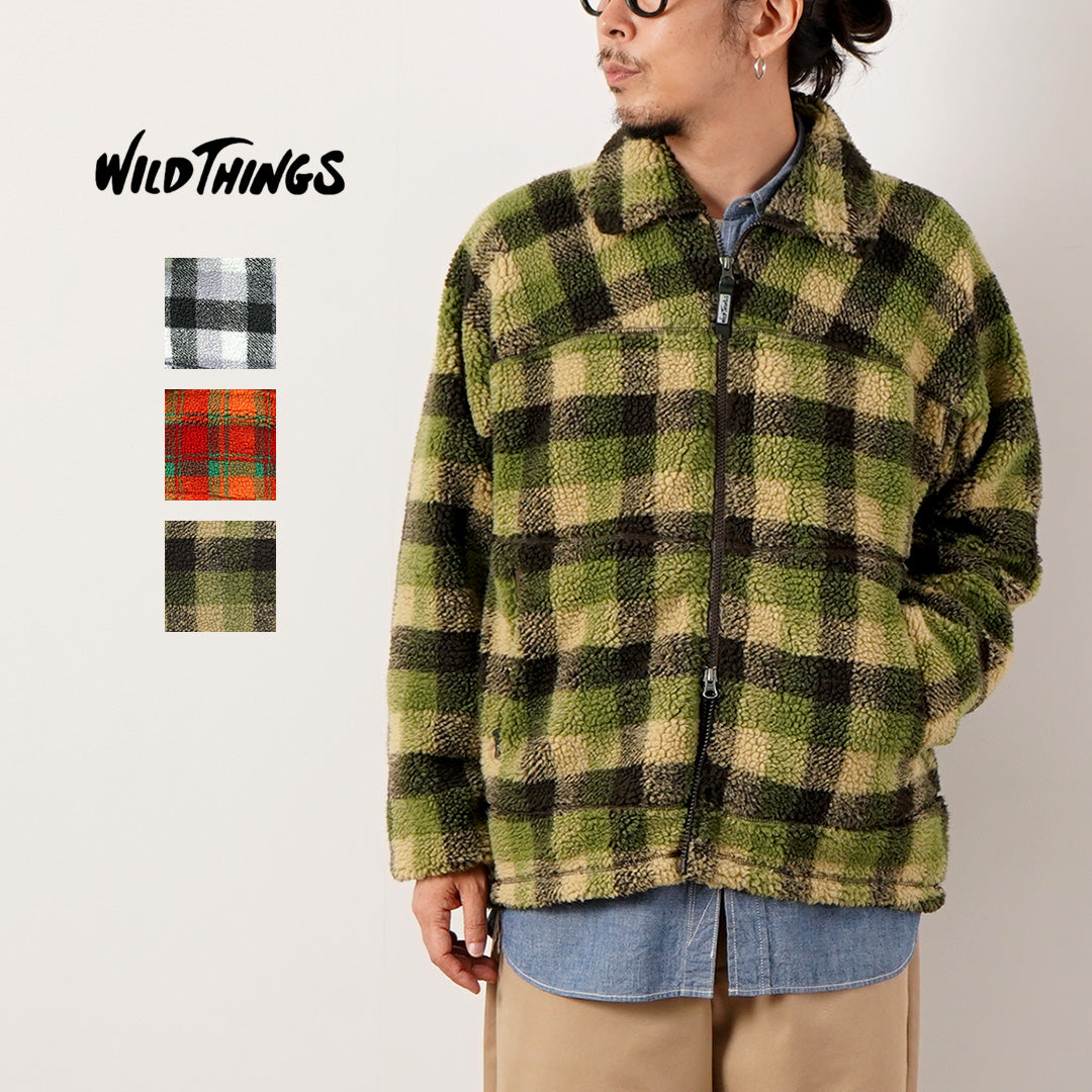 WILDTHINGS / 蓬鬆格紋圍巾夾克