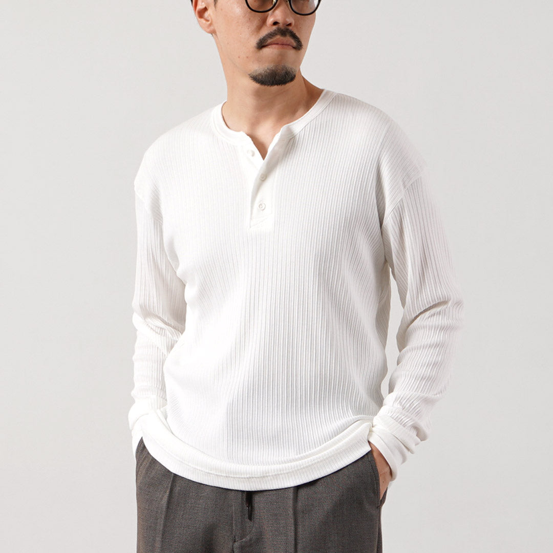GICIPI / CASTORO Basic Fit Long Sleeve Henley Neck T-shirt