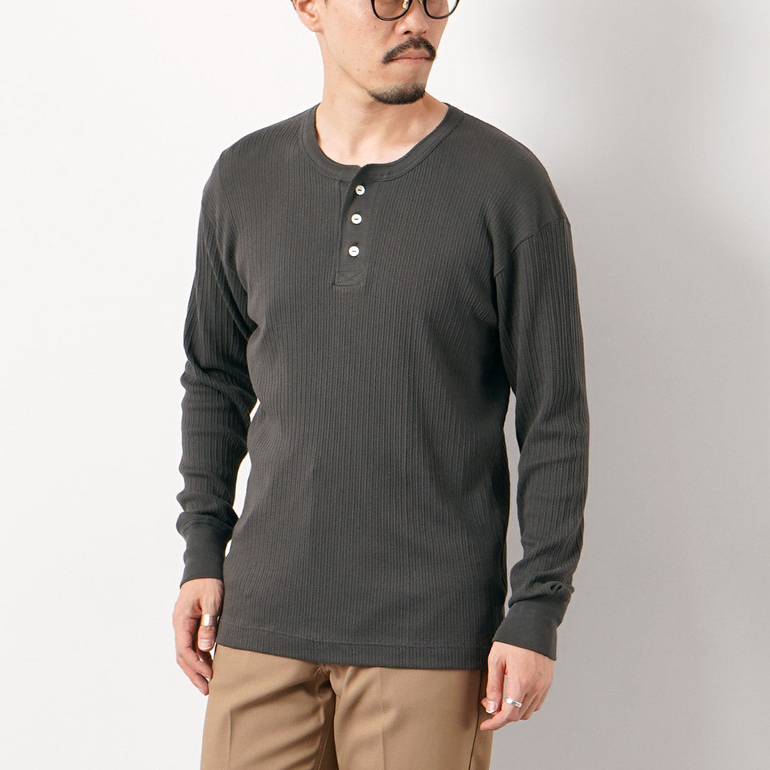 GICIPI / CASTORO Basic Fit Long Sleeve Henley Neck T-shirt