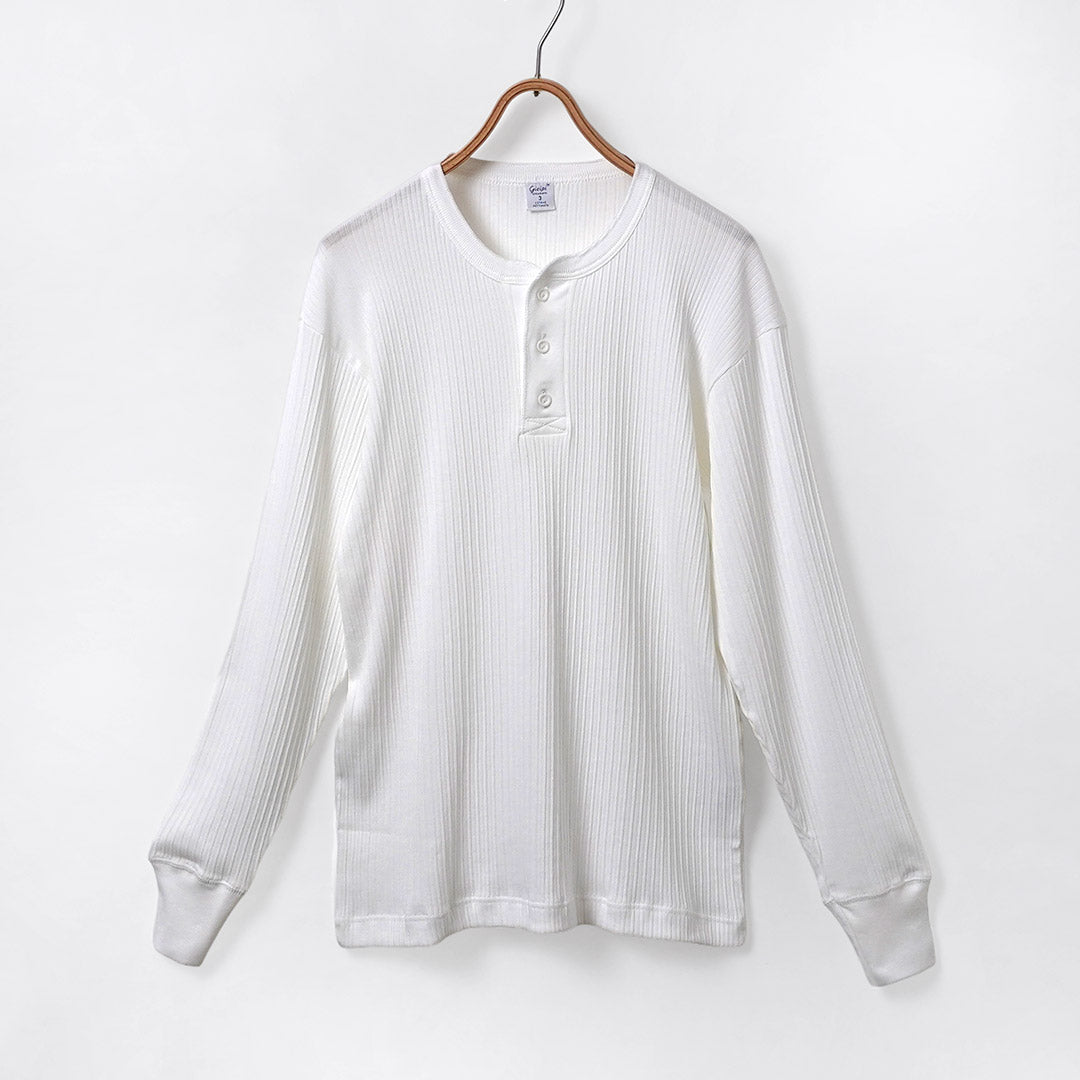 GICIPI / CASTORO Basic Fit Long Sleeve Henley Neck T-shirt