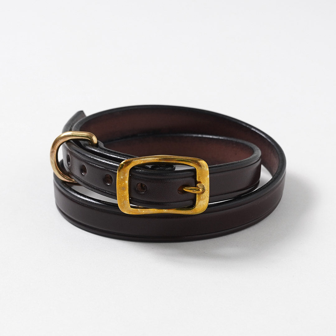 TORY LEATHER / Cinturón ancho liso con arrugas en piel