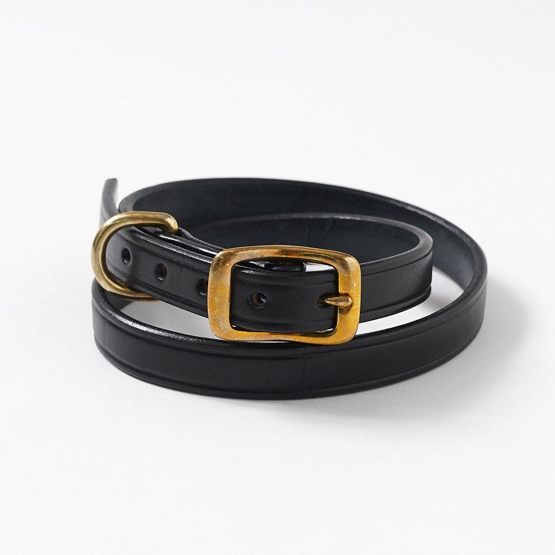 TORY LEATHER / Cinturón ancho liso con arrugas en piel