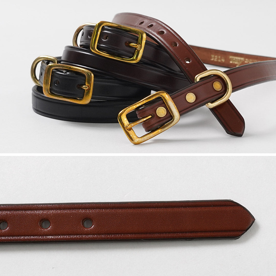 TORY LEATHER / Wide Plain Creased Belt