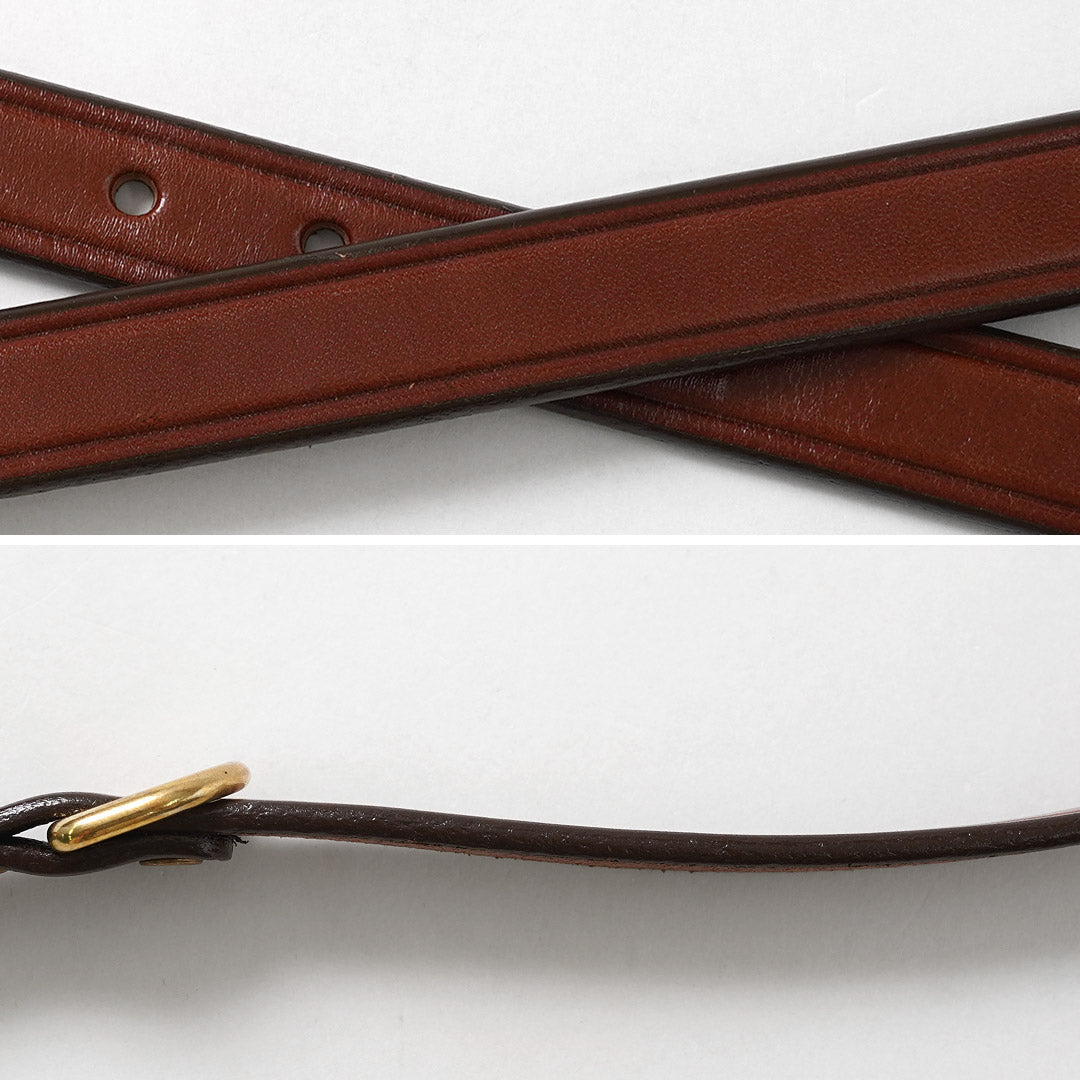 TORY LEATHER / Wide Plain Creased Belt