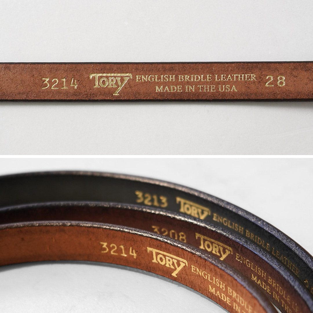 TORY LEATHER / Wide Plain Creased Belt