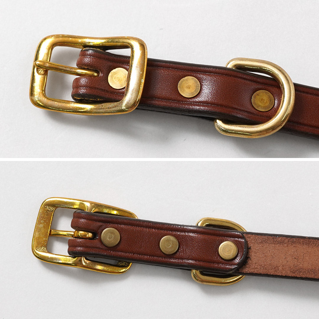 TORY LEATHER / Wide Plain Creased Belt