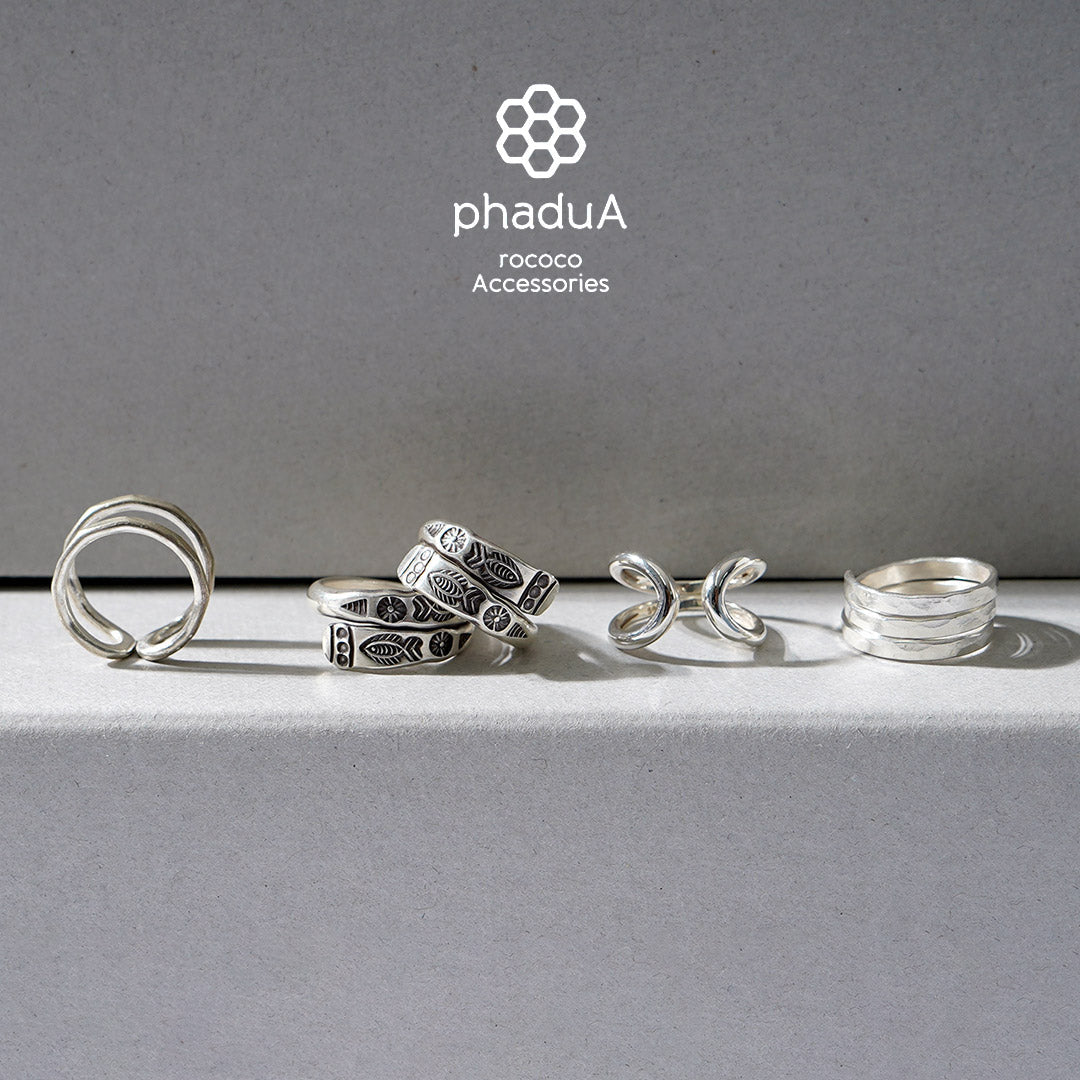 phaduA / Karen Silver Spiral Hammered Ring