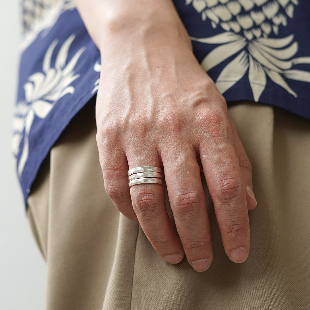 phaduA / Karen Silver Spiral Hammered Ring