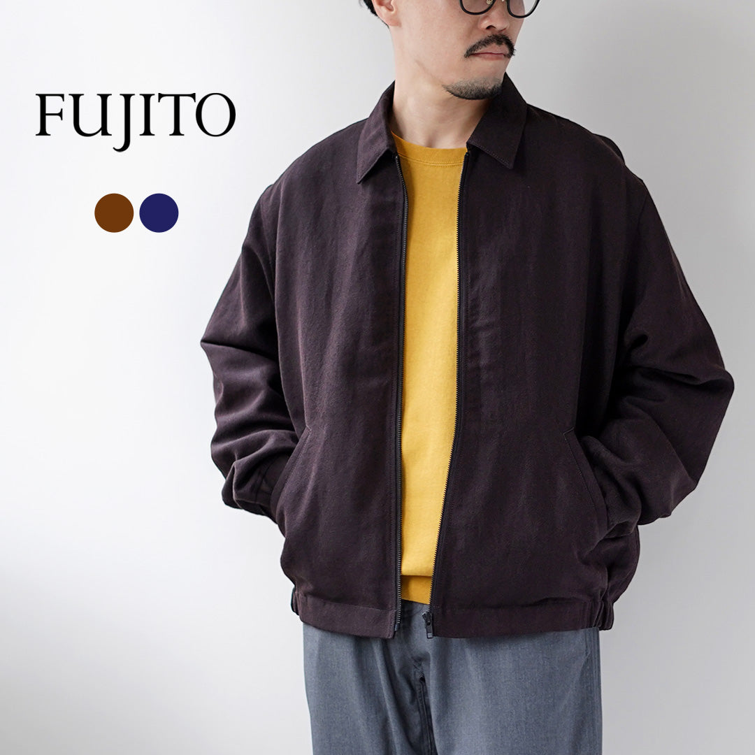 FUJITO / Wool-Linen Serge Zip-Up Blouson
