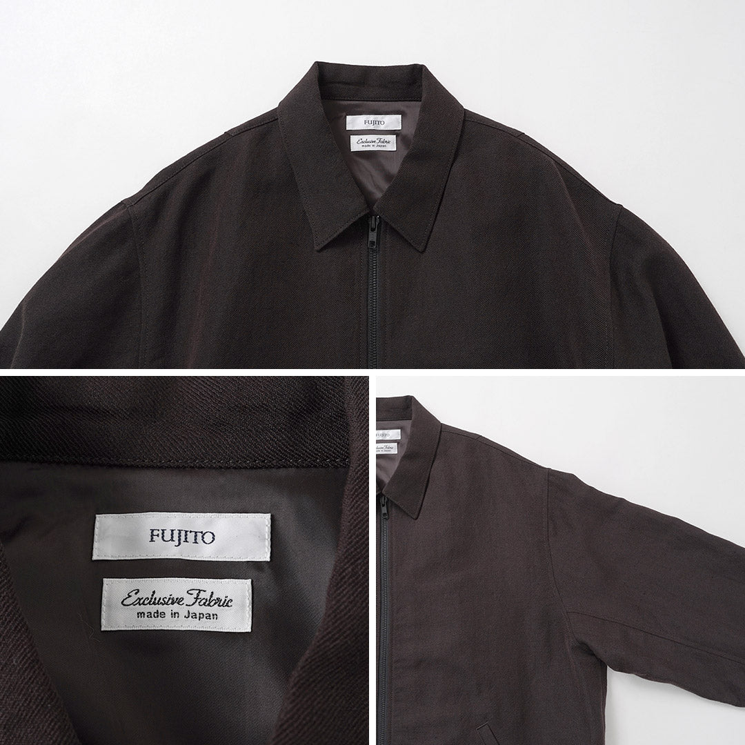 FUJITO / Wool-Linen Serge Zip-Up Blouson