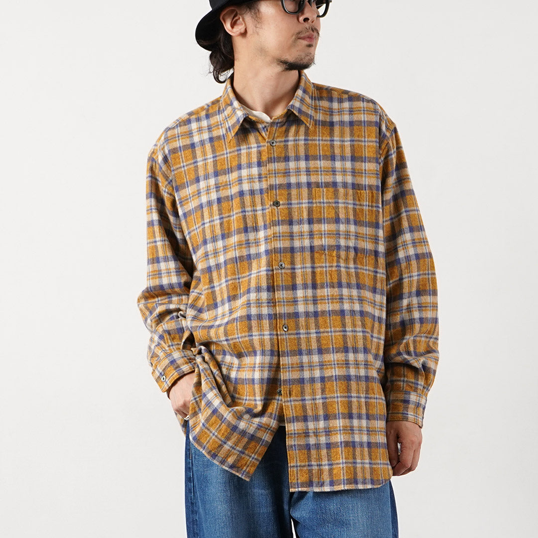 FUJITO / Camisa extragrande a cuadros de franela de algodón