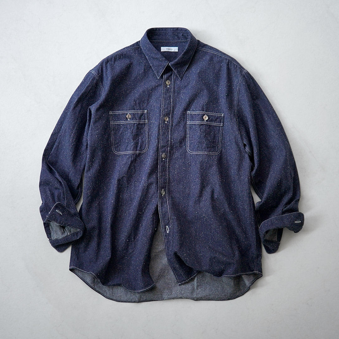 FUJITO / Nep Denim Chambray Oversized Work Shirt