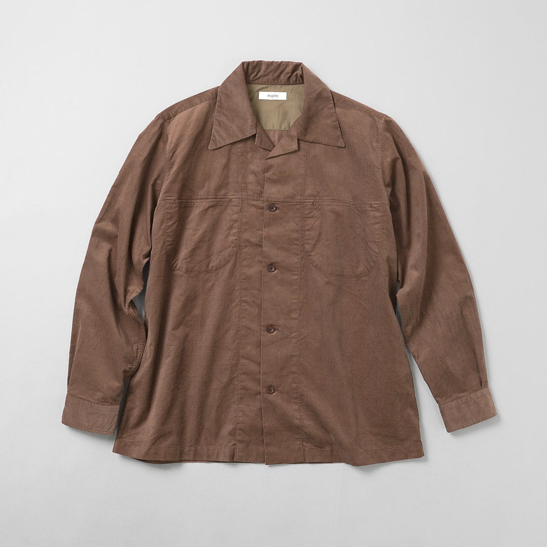 FUJITO / Corduroy Open Collar Shirt