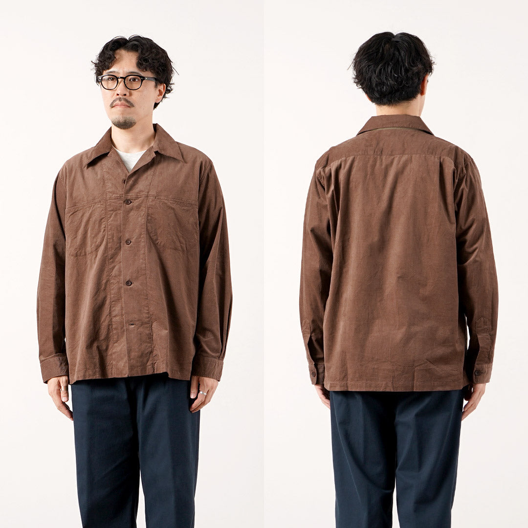 FUJITO / Corduroy Open Collar Shirt