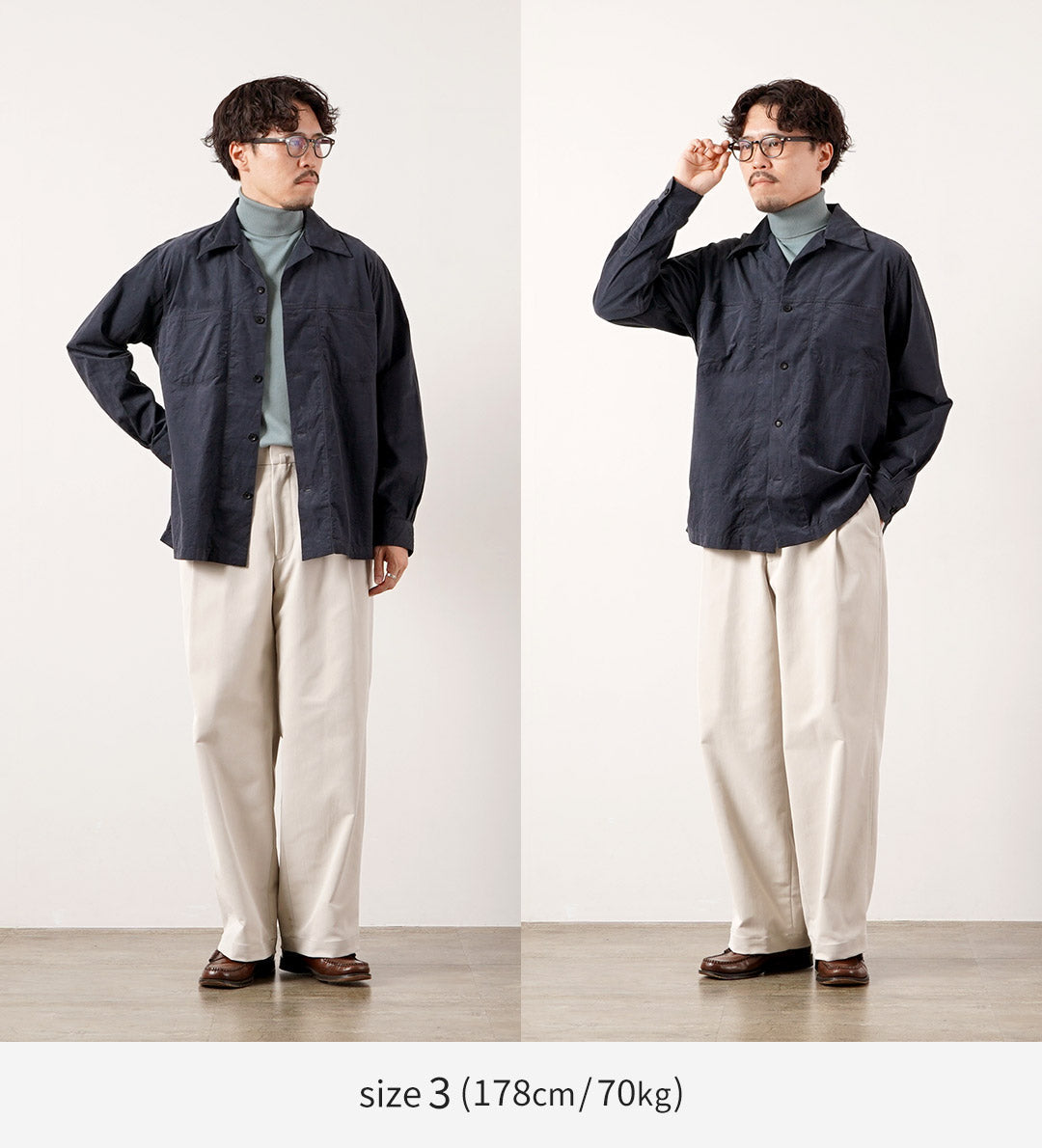 FUJITO / Corduroy Open Collar Shirt