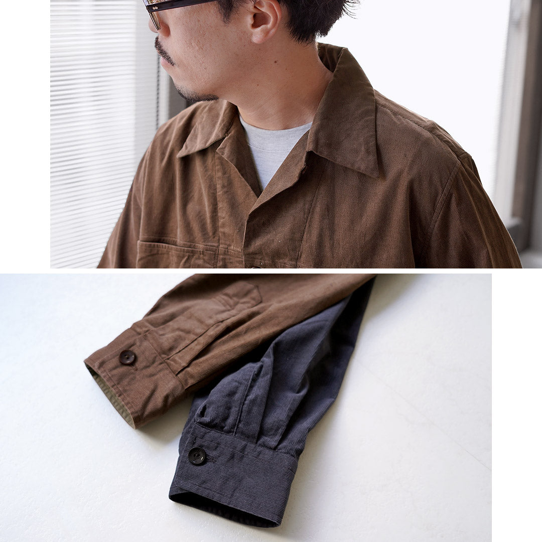 FUJITO / Corduroy Open Collar Shirt