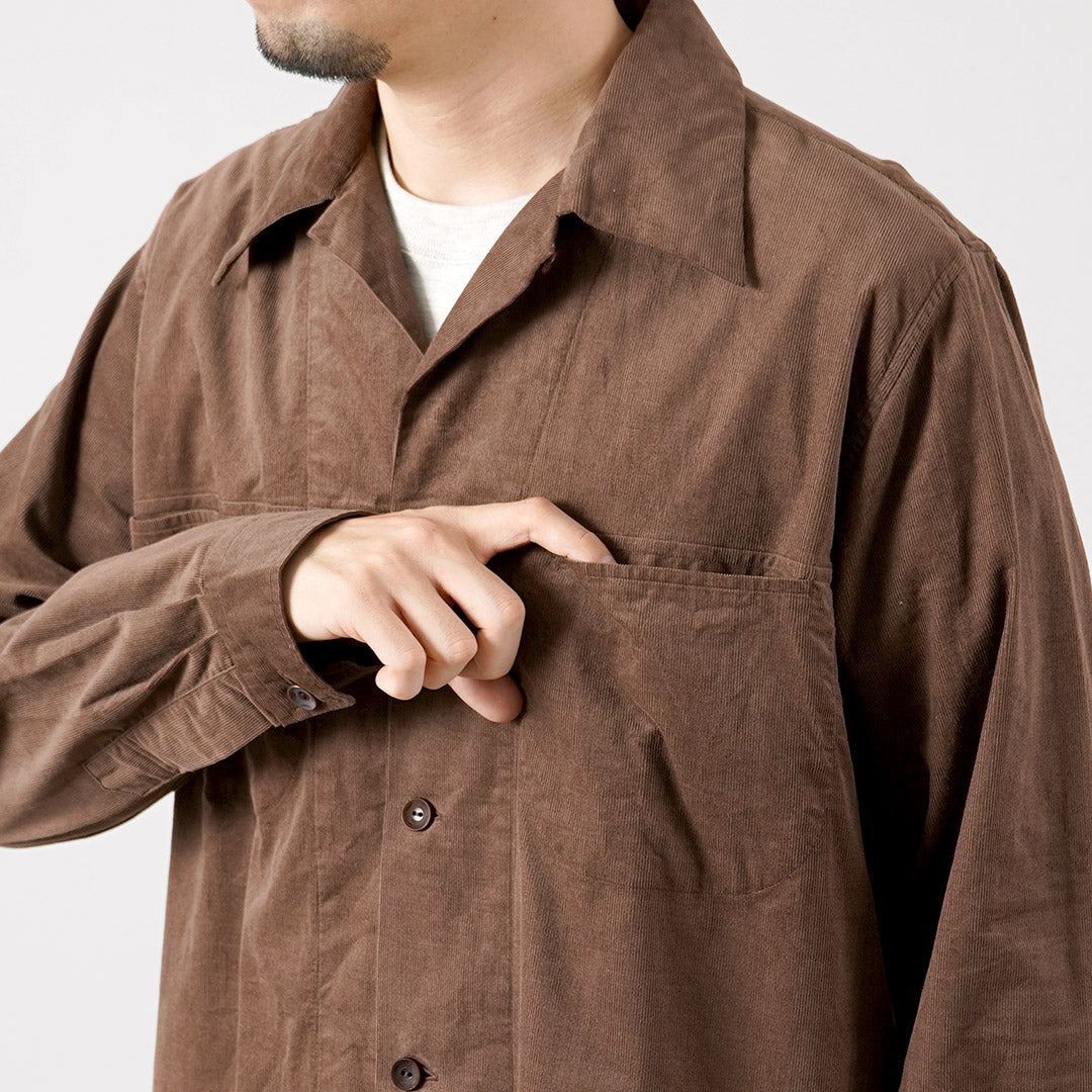 FUJITO / Corduroy Open Collar Shirt