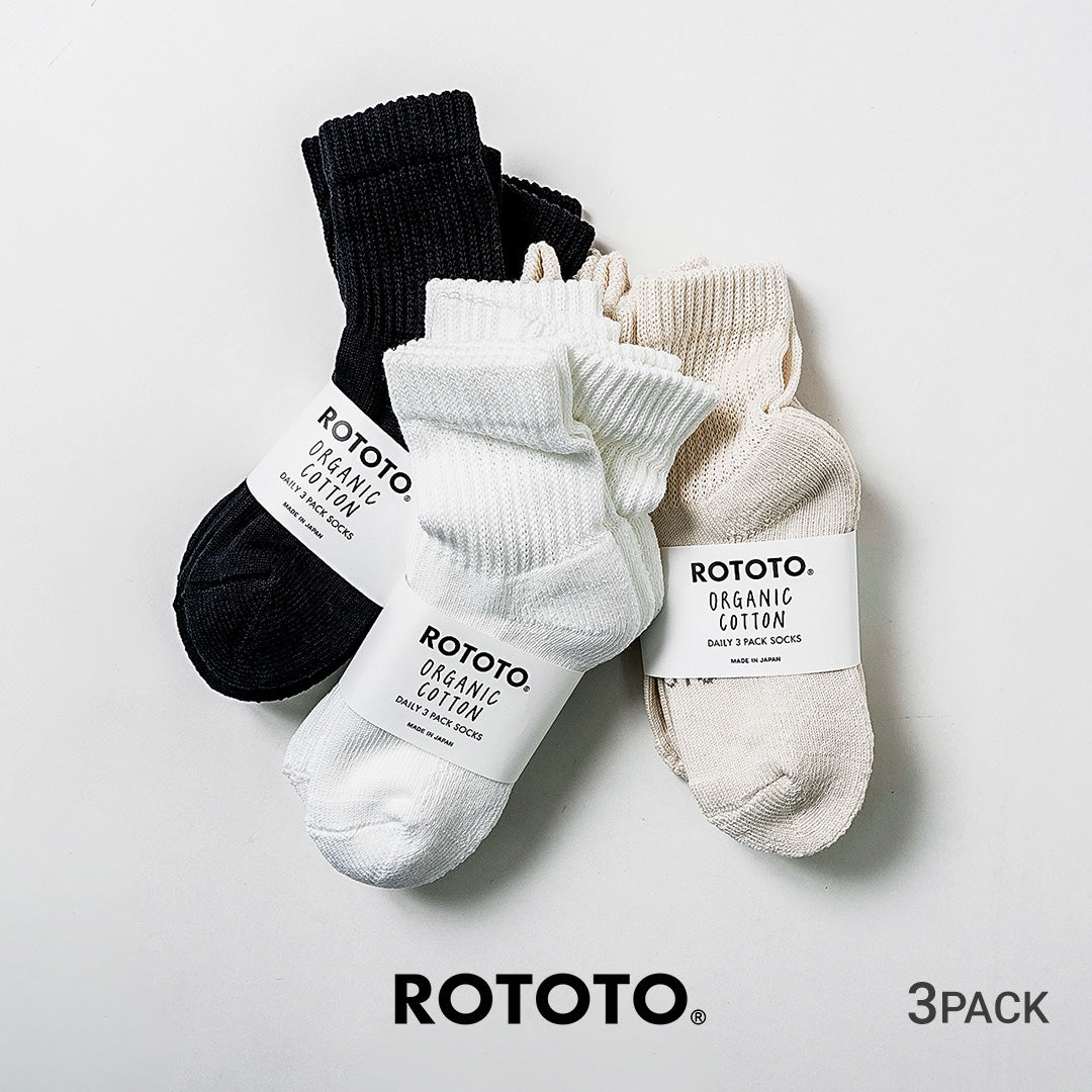 ROTOTO /“有機日常 3 件裝迷你圓襪”
