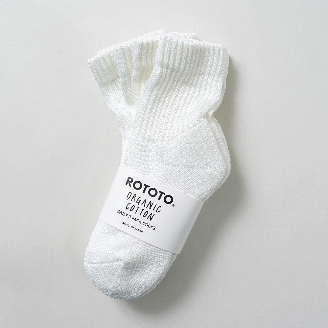ROTOTO /“有機日常 3 件裝迷你圓襪”