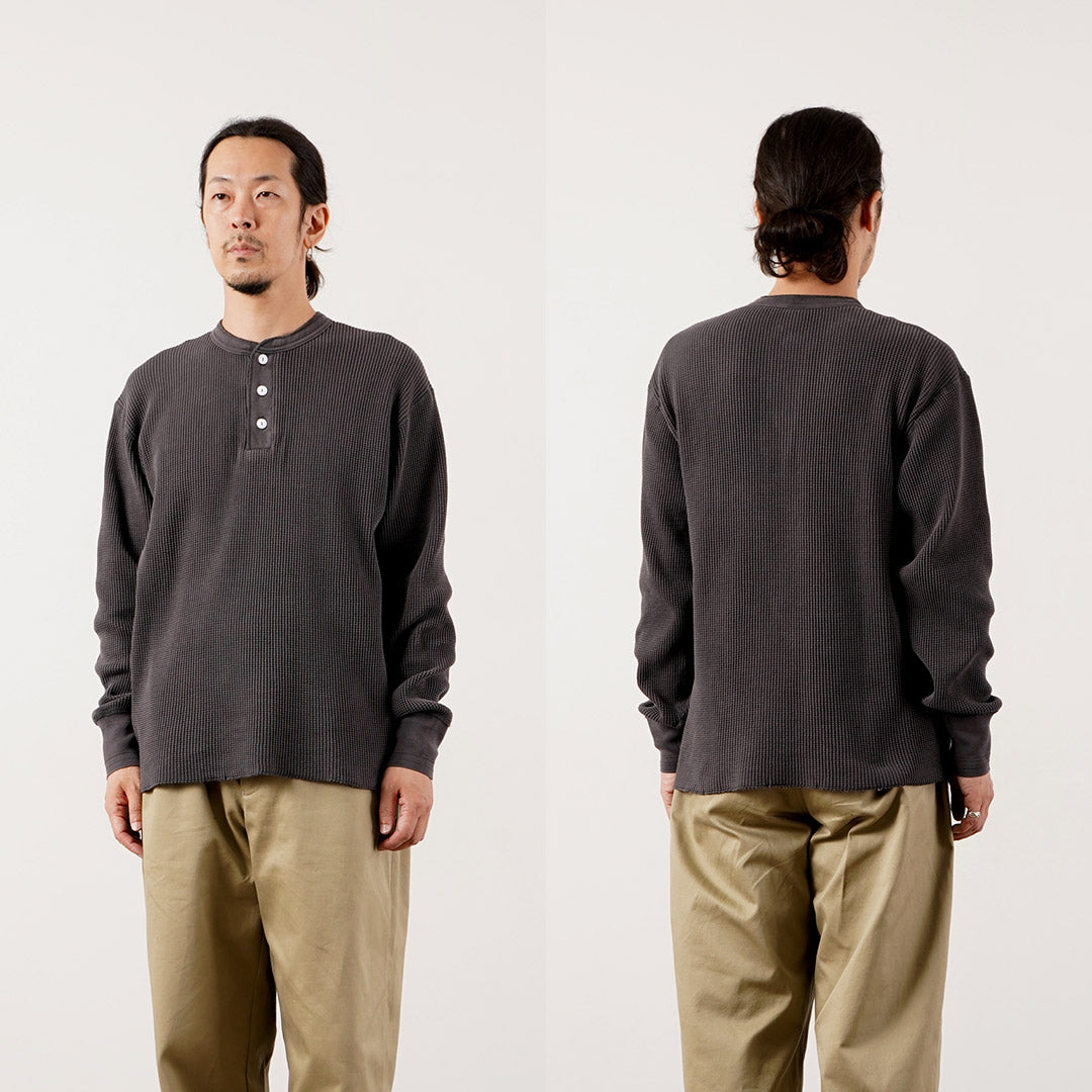HEALTHKNIT / Thermal King 華夫格亨利領長袖（染色）