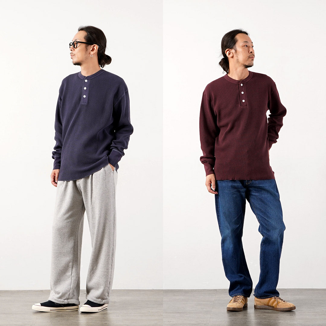 HEALTHKNIT / Thermal King 華夫格亨利領長袖（染色）