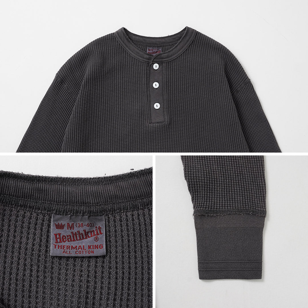 HEALTHKNIT / Thermal King 華夫格亨利領長袖（染色）