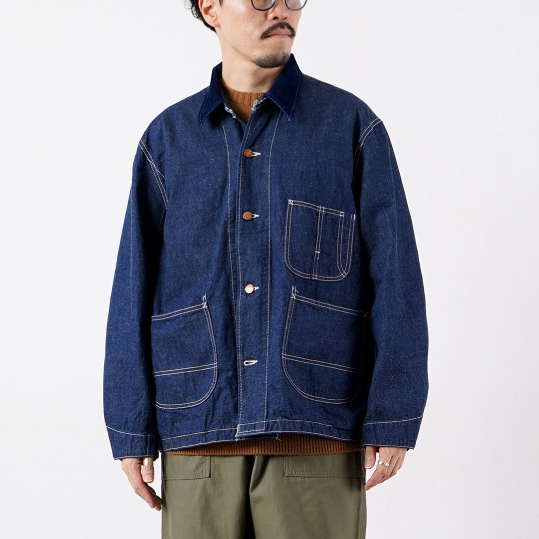 REMI RELIEF / 9.5oz Corduroy Collar Nep Denim Coverall