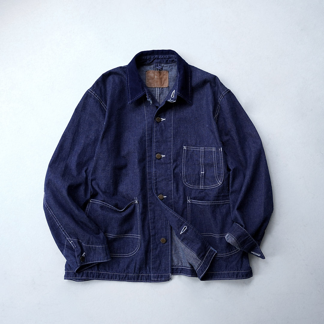 REMI RELIEF / 9.5oz Corduroy Collar Nep Denim Coverall