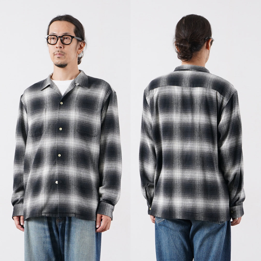 TOWNCRAFT / 플란넬 체크 루프 칼라 긴팔 셔츠