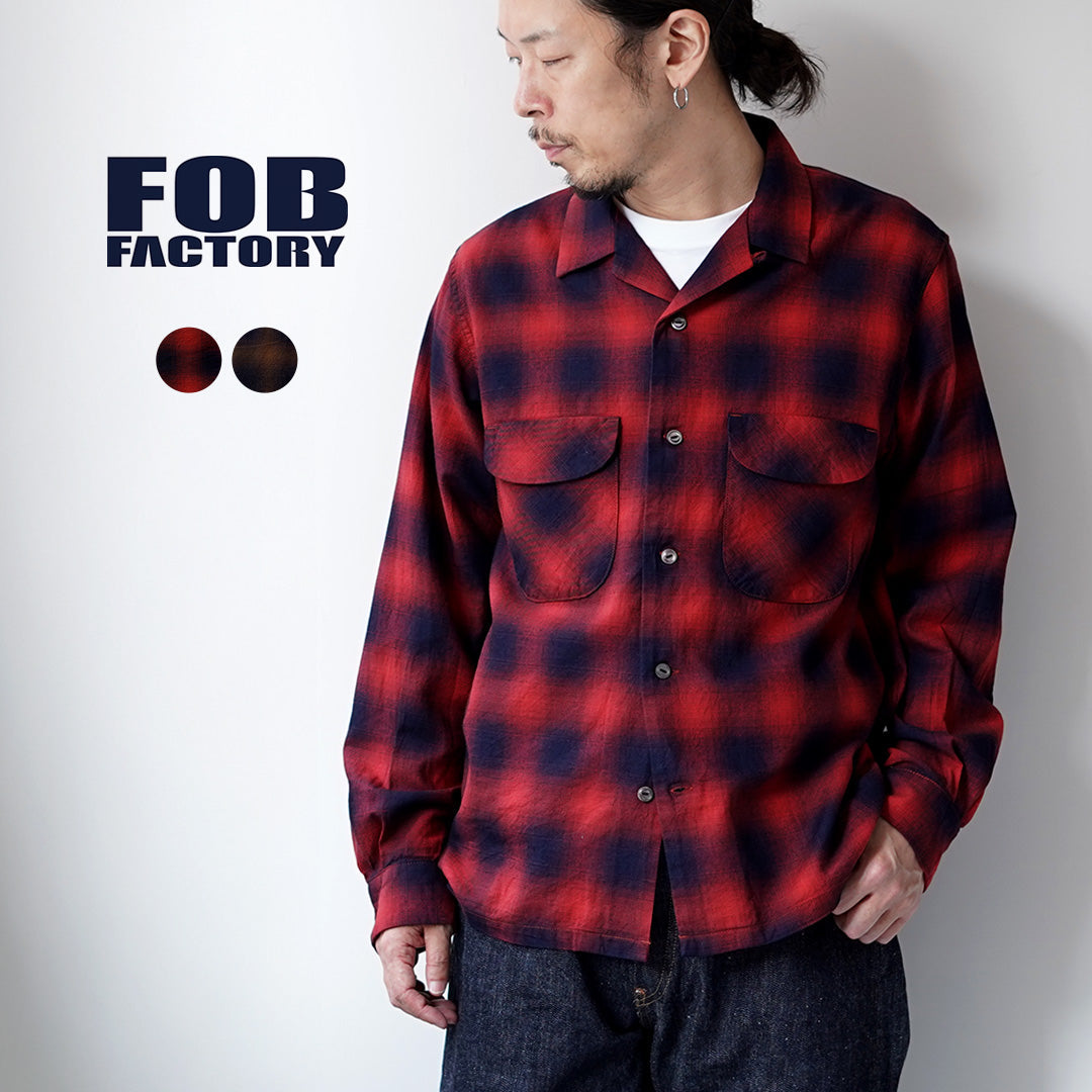 FOB FACTORY / F3519 Chemise à col ouvert à carreaux